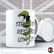 Snake (Serpent) around Bayonet, Strength - Respect - Loyalty (11oz Mug) Snake (Serpent) around Bayonet, Strength - Respect - Loyalty (11oz Mug)