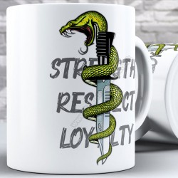 Snake (Serpent) around Bayonet, Strength - Respect - Loyalty (11oz Mug) Snake (Serpent) around Bayonet, Strength - Respect - Loyalty (11oz Mug)