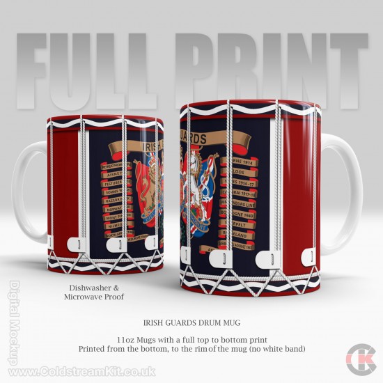The Household Division FULL PRINT Drum Mug, (11oz Mug), printed top to bottom.