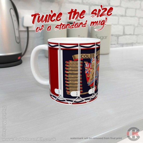 20oz Coldstream Guards Regimental Drum Mug - SUPER HUGE 20oz Super Jumbo Drum Mug