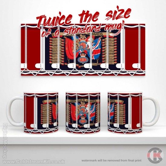 20oz Grenadier Guards Regimental Drum Mug - SUPER HUGE 20oz Super Jumbo Drum Mug