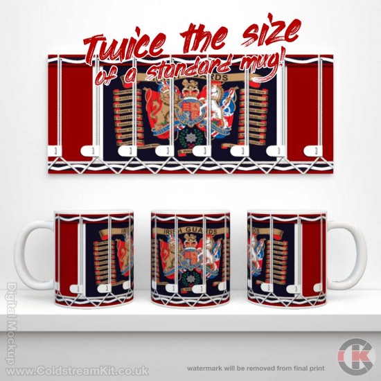 20oz Irish Guards Regimental Drum Mug - SUPER HUGE 20oz Super Jumbo Drum Mug