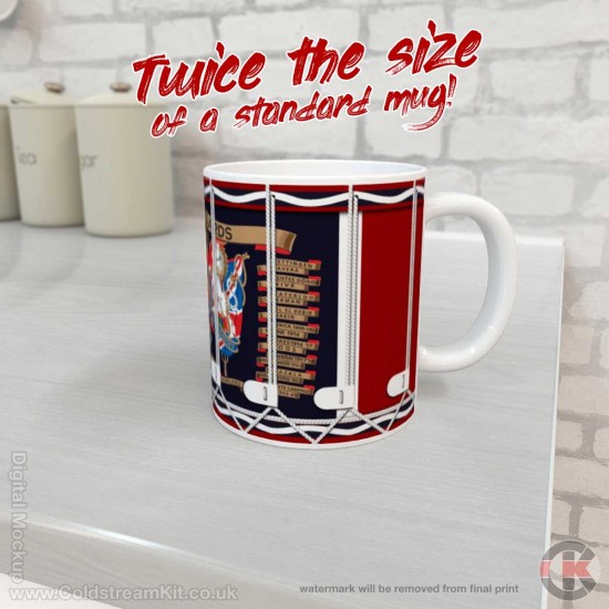 20oz Scots Guards Regimental Drum Mug - SUPER HUGE 20oz Super Jumbo Drum Mug