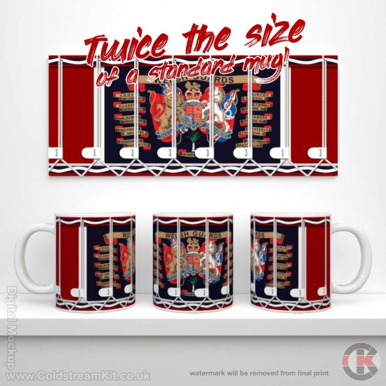 20oz Welsh Guards Regimental Drum Mug - SUPER HUGE 20oz Super Jumbo Drum Mug