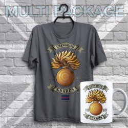 Mug & TShirt Package, Retro Grenadier (Grenade) Guards Design