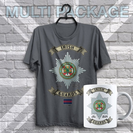 Mug & TShirt Package, Retro Irish Guards Design