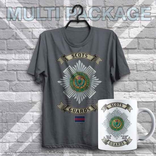 Mug & TShirt Package, Retro Scots Guards Design