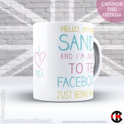FOR HER, Addicted to Tea, Facebook and being Awesome (11oz Mug) FOR HER, Addicted to Tea, Facebook and being Awesome (11oz Mug)