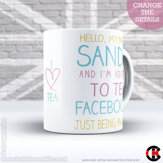 FOR HER, Addicted to Tea, Facebook and being Awesome (11oz Mug)