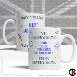 Personalised Teachers Mug, Graph Paper (11oz Mug) Personalised Teachers Mug, Graph Paper (11oz Mug)
