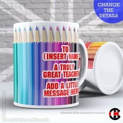 Personalised Teachers Mug, Coloured Pencils (11oz Mug) Personalised Teachers Mug, Coloured Pencils (11oz Mug)