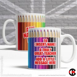 Personalised Teachers Mug, Coloured Pencils (11oz Mug) Personalised Teachers Mug, Coloured Pencils (11oz Mug)