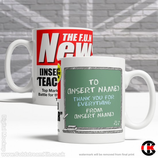 Personalised Teachers Mug, The Fun News (11oz Mug)