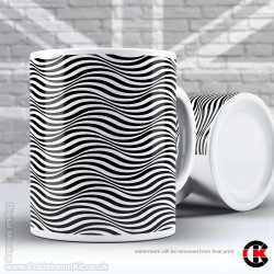 Optical Illusion Mug Collection, wavy lines, just to make your eyes bleed - Design E (11oz Mug)