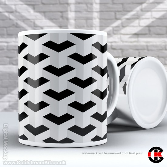 Optical Illusion Mug Collection, Geometric Patterns, Part 3 - Design J (11oz Mug)