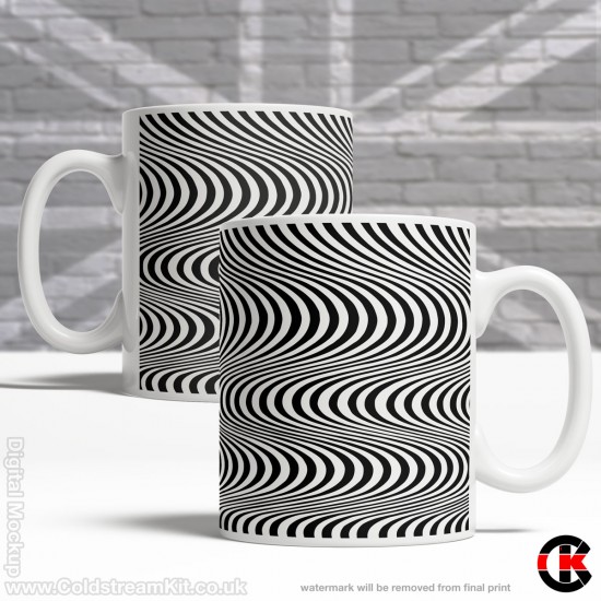 Optical Illusion Mug Collection, More Crazy Curves - Design K (11oz Mug)