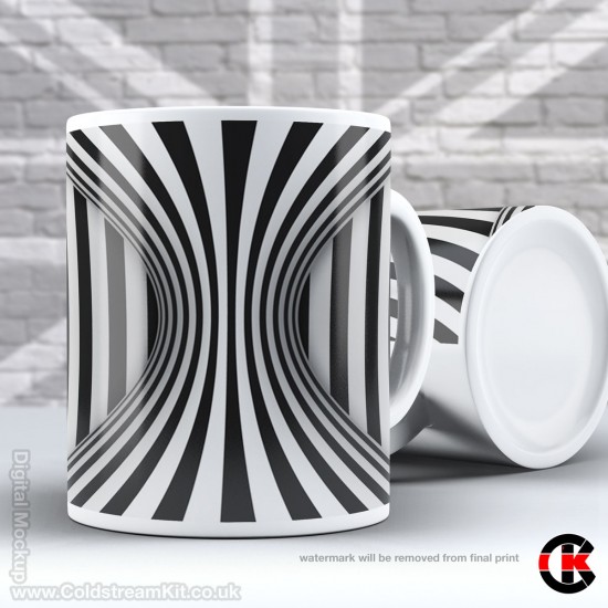 Optical Illusion Mug Collection, Crazy Lines - Design N (11oz Mug)