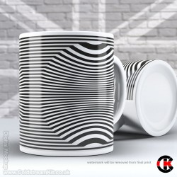 Optical Illusion Mug Collection, More Straight lines and Curves - Design Q (11oz Mug)