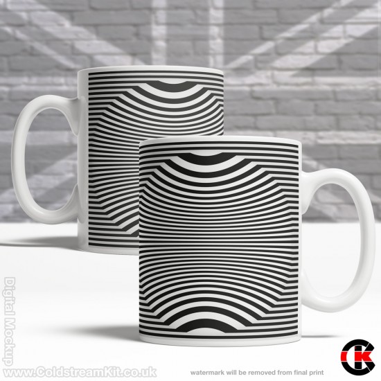 Optical Illusion Mug Collection, More Straight lines and Curves - Design Q (11oz Mug)