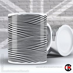 Optical Illusion Mug Collection, More Wavy Lines to Hurt Your Brain - Design W (11oz Mug)
