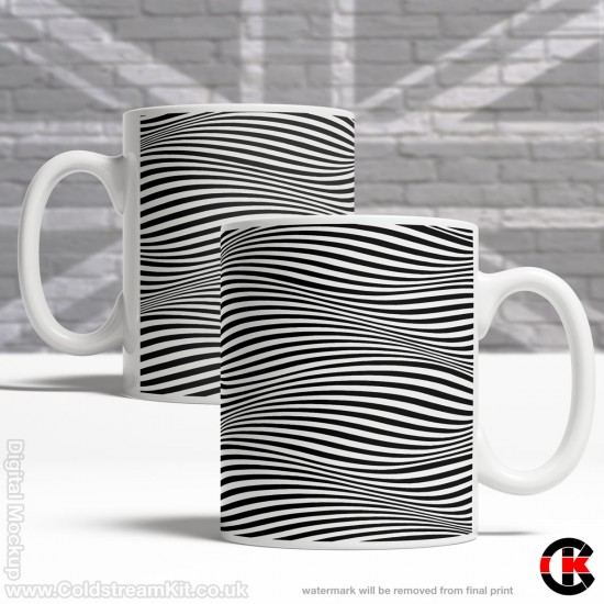 Optical Illusion Mug Collection, More Wavy Lines to Hurt Your Brain - Design W (11oz Mug)
