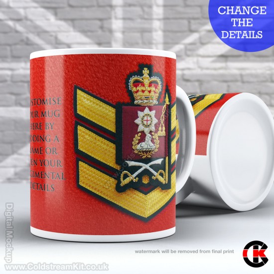 Guards Tunic Rank Mug, (CSgt) Colour Sergeant, Coldstream Guards FREE Personalisation (11oz Mug)