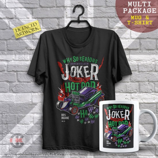 Multi-Package (save over £5) Joker, Hot Rod (Mug & T-Shirt Package) 20% off!