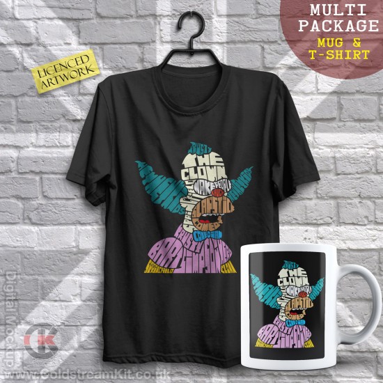 Multi-Package (save over £5) Krusty the Clown, Calligram (Mug & T-Shirt Package) 20% off!