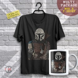 Multi-Package (save over £5) The Mandalorian, Calligram (Mug & T-Shirt Package) 20% off!