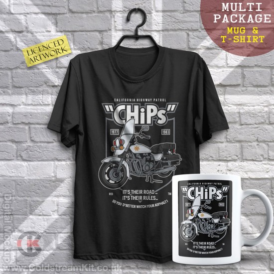 Multi-Package (save over £5) CHIPS, California Highway Patrol (Mug & T-Shirt Package) 20% off!