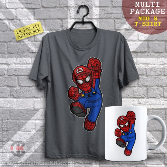 Multi-Package (save over £5) Spider Mario, Mashup (Mug & T-Shirt Package) 20% off!