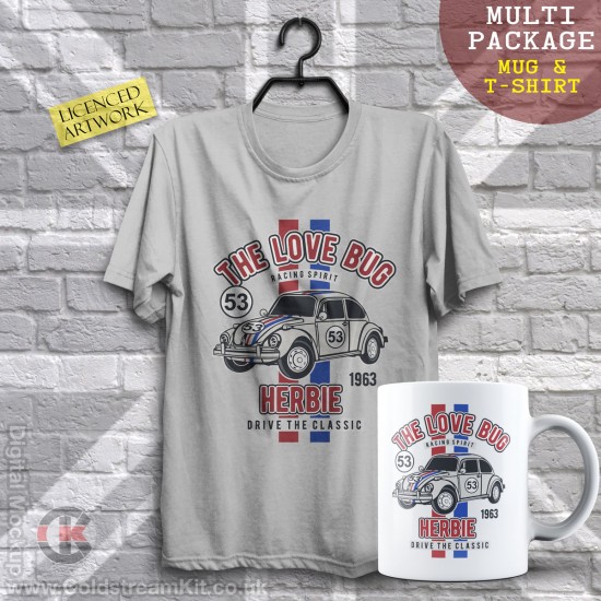 Multi-Package (save over £5) Herbie, The Love Bug (Mug & T-Shirt Package) 20% off!