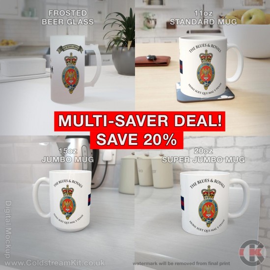 The Blues & Royals Multi-Saver Deal - SAVE 20%, Beer Glasses & Mugs (discounts available)