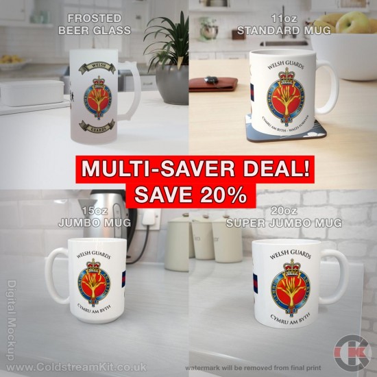 Welsh Guards Multi-Saver Deal - SAVE 20%, Beer Glasses & Mugs (discounts available)