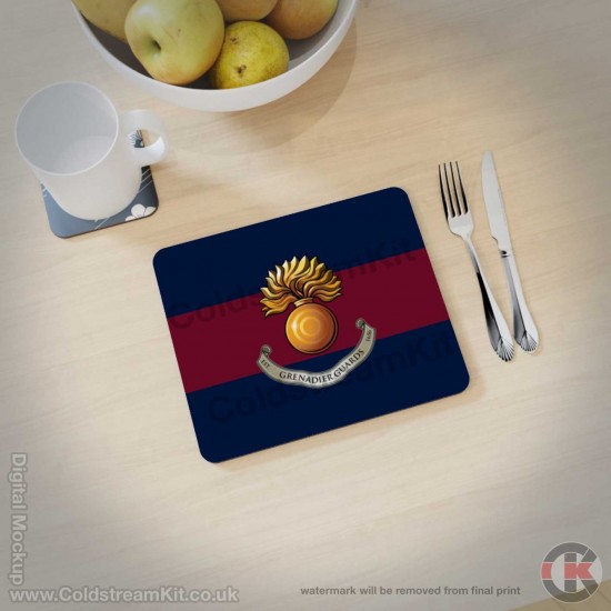 Grenadier Guards (Grenade) Blue Red Blue Hardwood Placemats (3 sizes available)