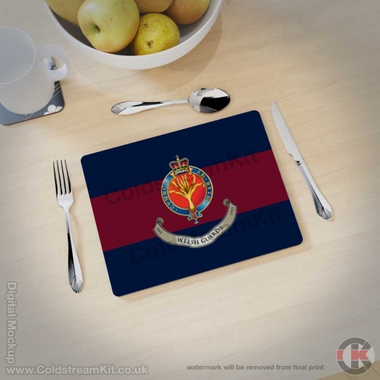 Welsh Guards Blue Red Blue Hardwood Placemats (3 sizes available)