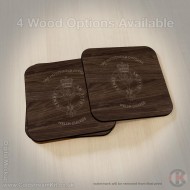 Welsh Guards Hardwood Coasters, Square or Round, 4 Wood Effects Available Welsh Guards Hardwood Coasters, Square or Round, 4 Wood Effects Available