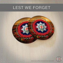 Coldstream Guards 'Lest We Forget' Hardwood Coasters, Square or Round, Poppies Design Coldstream Guards 'Lest We Forget' Hardwood Coasters, Square or Round, Poppies Design