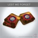 Coldstream Guards 'Lest We Forget' Hardwood Coasters, Square or Round, Poppies Design