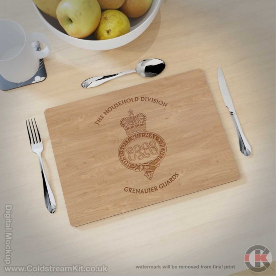 Grenadier Guards (Cypher) Hardwood Placemats, 4 Wood Effects & 3 Sizes Available