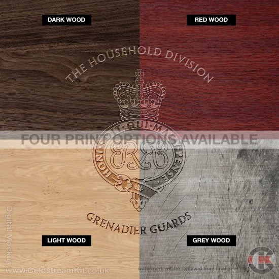 Grenadier Guards (Cypher) Hardwood Placemats, 4 Wood Effects & 3 Sizes Available