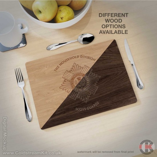 Scots Guards Hardwood Placemats, 4 Wood Effects & 3 Sizes Available