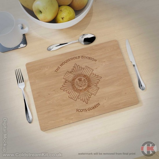 Scots Guards Hardwood Placemats, 4 Wood Effects & 3 Sizes Available