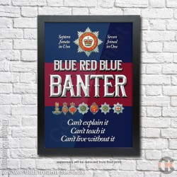 Poster Print, BlueRedBlue Banter, A4, A3, A2 Framed or Unframed Poster Print, BlueRedBlue Banter, A4, A3, A2 Framed or Unframed