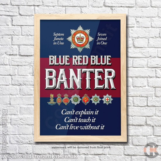 Poster Print, BlueRedBlue Banter, A4, A3, A2 Framed or Unframed Poster Print, BlueRedBlue Banter, A4, A3, A2 Framed or Unframed