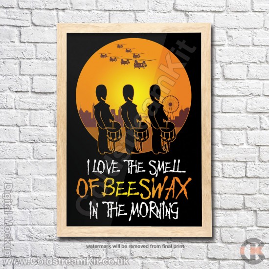 Poster Print, I love the Smell of Beeswax (Drummers), A4, A3, A2 Framed or Unframed