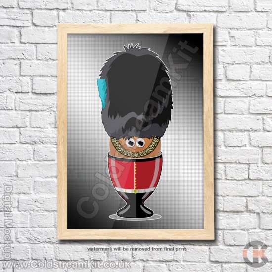 Poster Print, Boiled Egg Soldiers, Irish Guards, A4, A3, A2 Framed or Unframed
