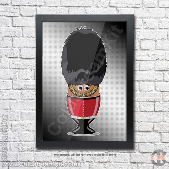 Poster Print, Boiled Egg Soldiers, Scots Guards, A4, A3, A2 Framed or Unframed
