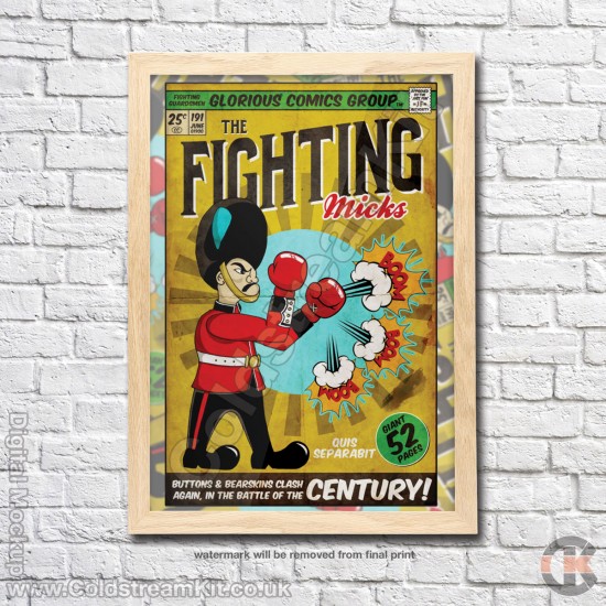 Poster Print, Fighting Guards, Irish Guards, A4, A3, A2 Framed or Unframed