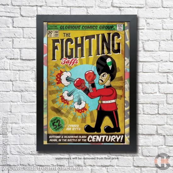 Poster Print, Fighting Guards, Welsh Guards, A4, A3, A2 Framed or Unframed